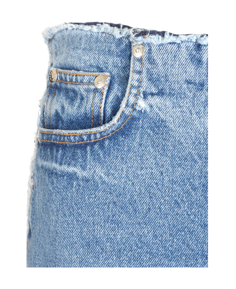 Msgm Distressed Wide-leg Jeans In Blue
