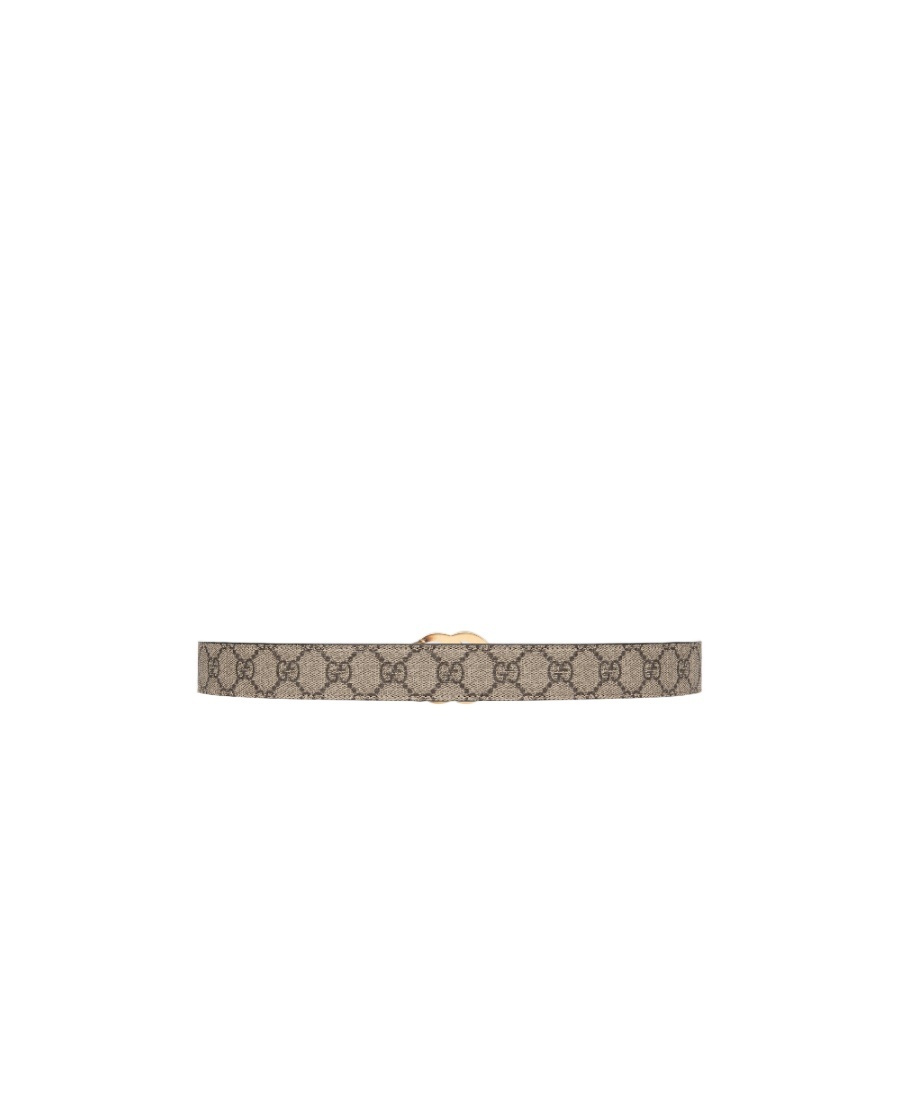 Gucci Gg Marmont Reversible Thin Leather Belt In Nude