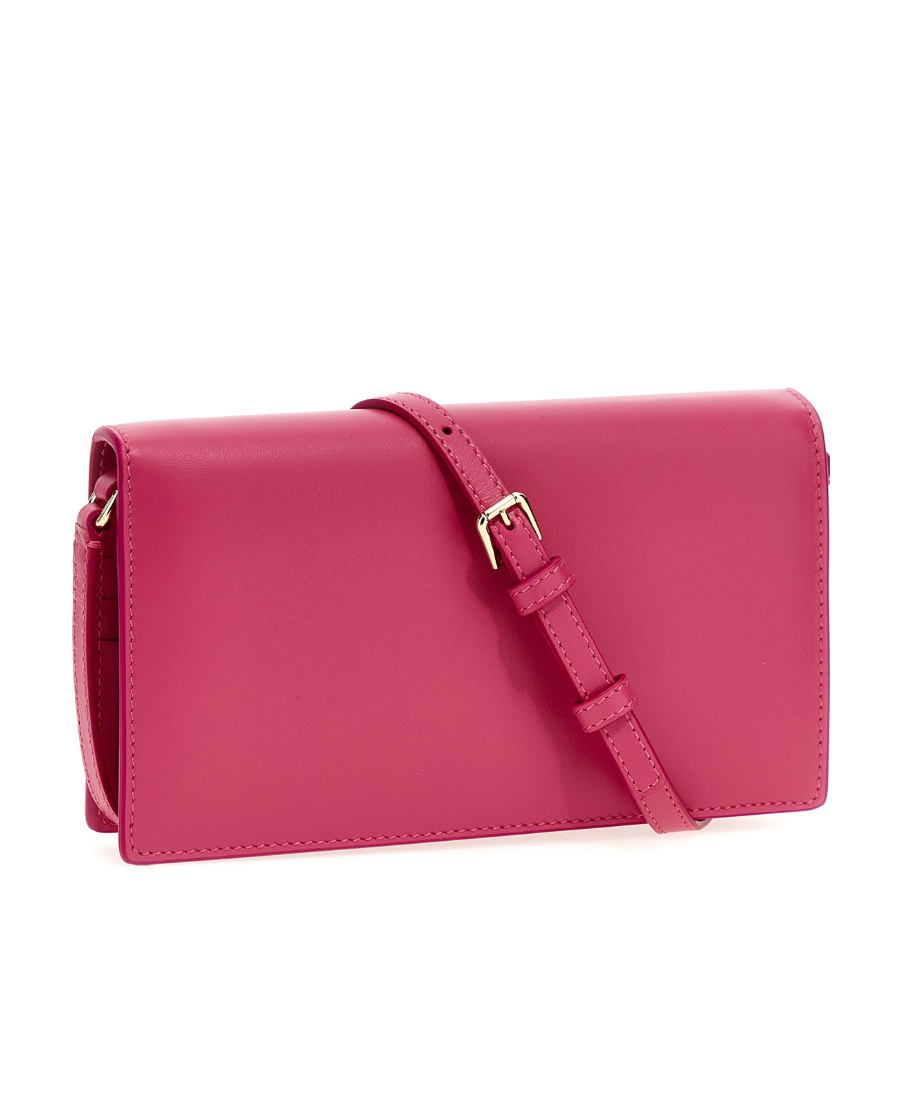 Dolce & Gabbana Dg Logo Micro Leather Crossbody Bag In Pink