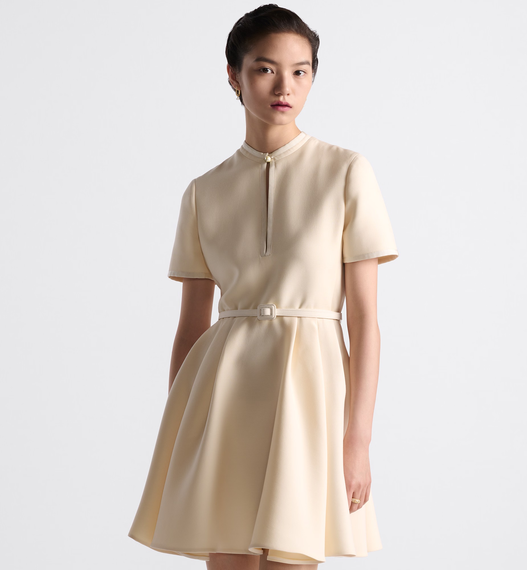 DIOR SHORT FLARED WOOL DRESS 