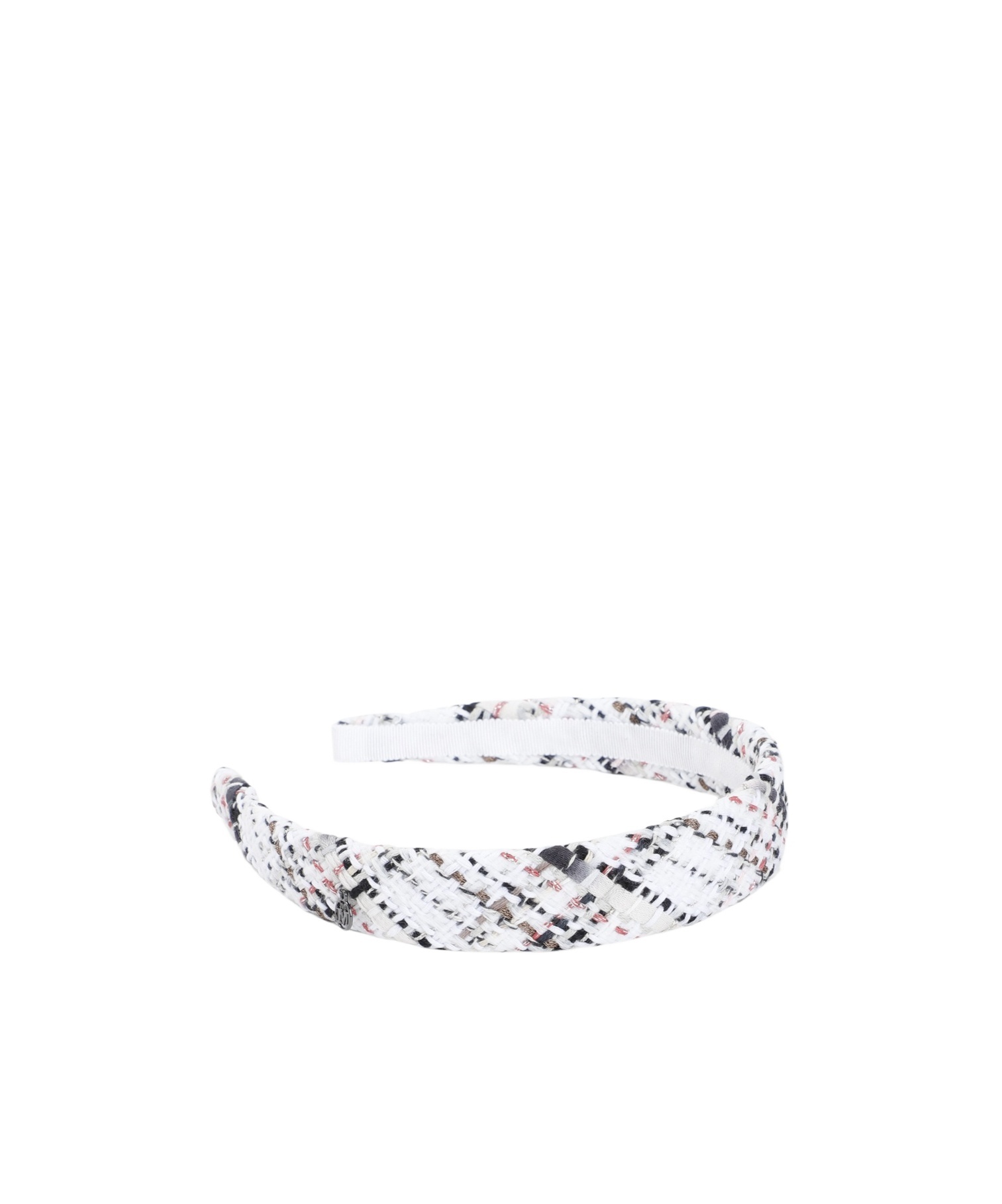 MAISON MICHEL EVE LOGO-PLAQUE TWEED HEAD BAND 