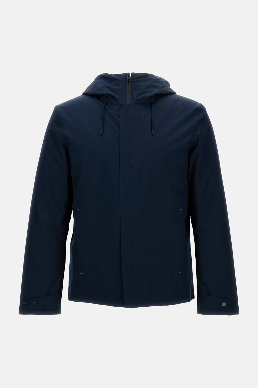 Woolrich Hooded Padded Jacket With Side And Zip Pockets In Blue