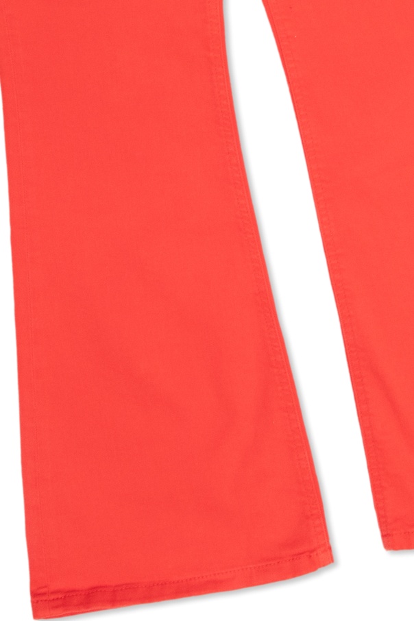 Balmain Lion Head-embellished Flared Jeans In Orange