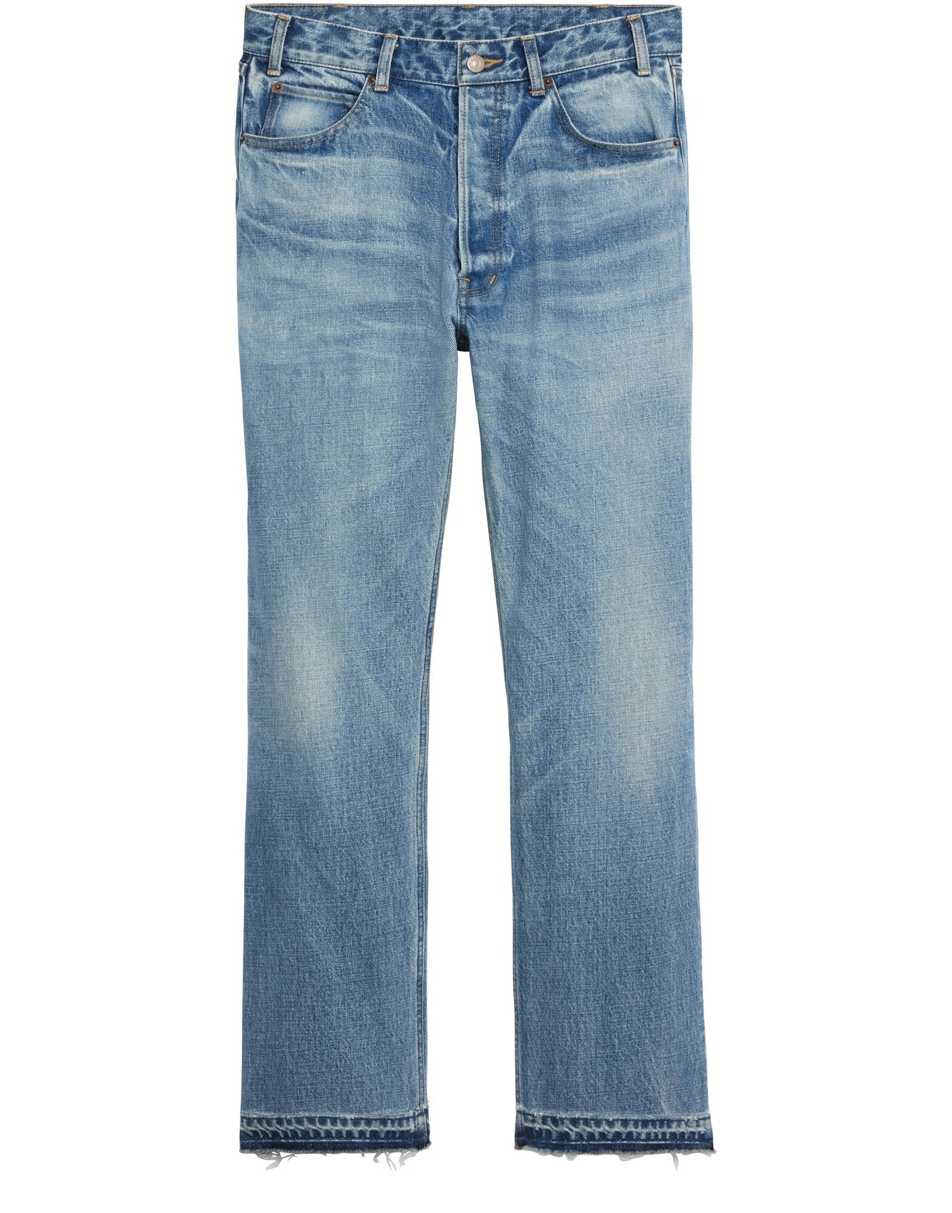 Celine Beard Striped Wide-legged Jeans In Blue
