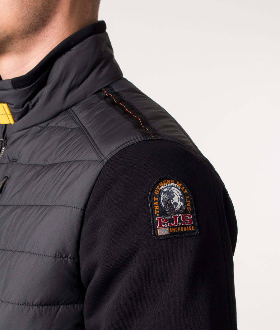 Parajumpers Appliquéd Quilted Shell-paneled Wool-blend Jacket In Black
