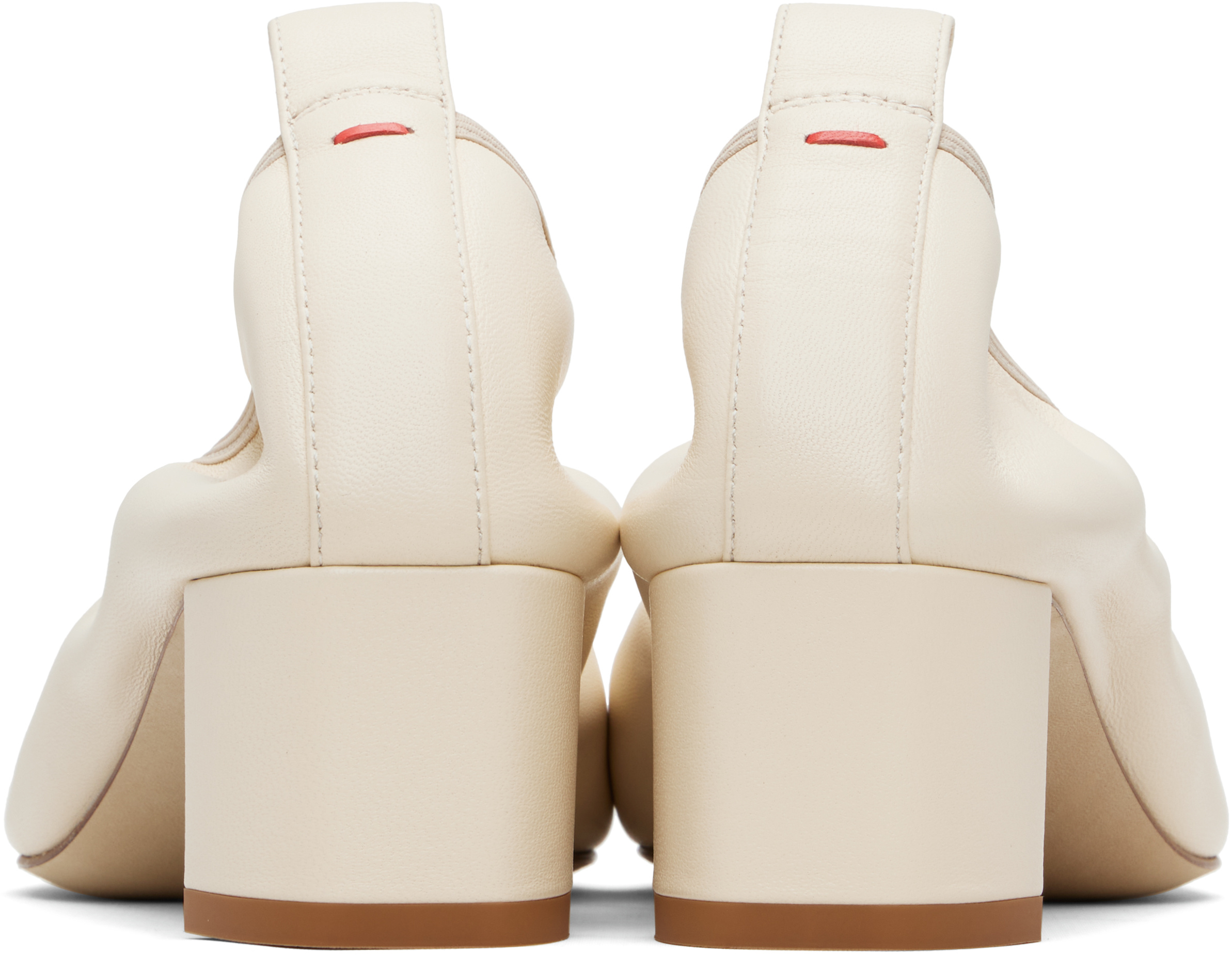 Aeyde Beige Narissa Ruched Heels In White