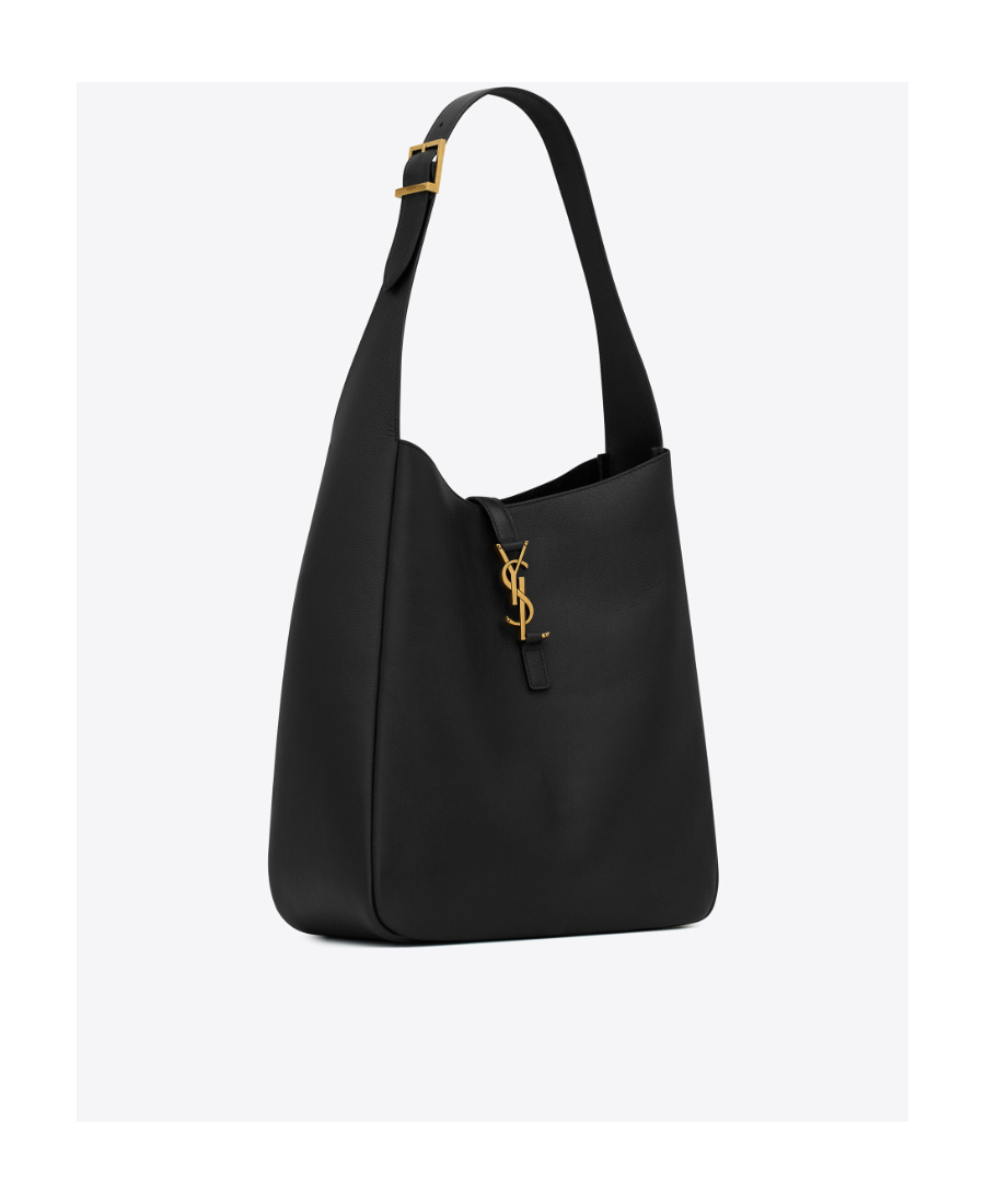 Saint Laurent Black Le 5 7 Leather Shoulder Bag In Black