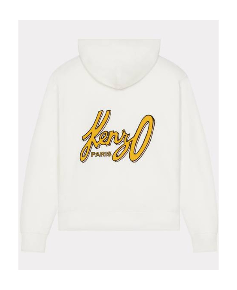 Kenzo Archive Logo Cotton Hoodie In White