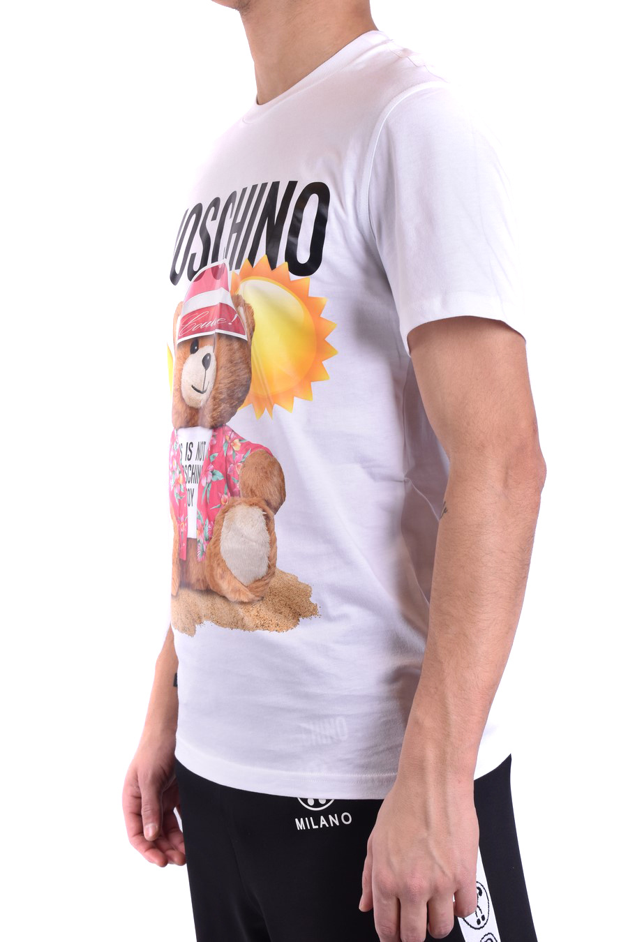 Moschino Teddy Bear Print Cotton T-shirt In White