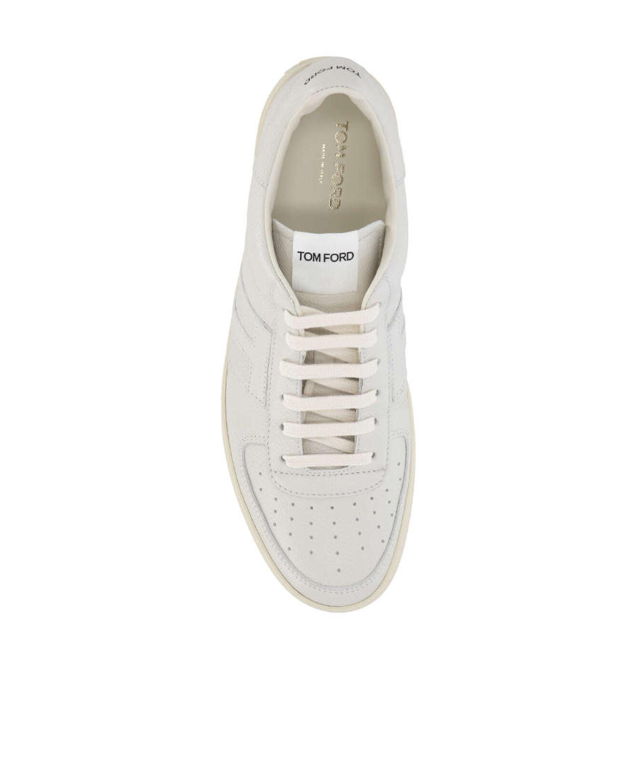 Tom Ford Round Head Lacing Low-cut Casual Sneakers In White