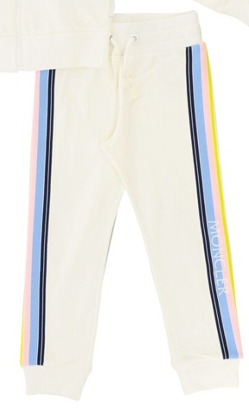 Moncler Teen Striped Panel Track Set In White
