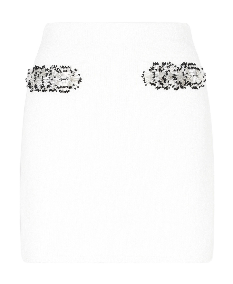 Lanvin Bead-embellished Mini Skirt In White