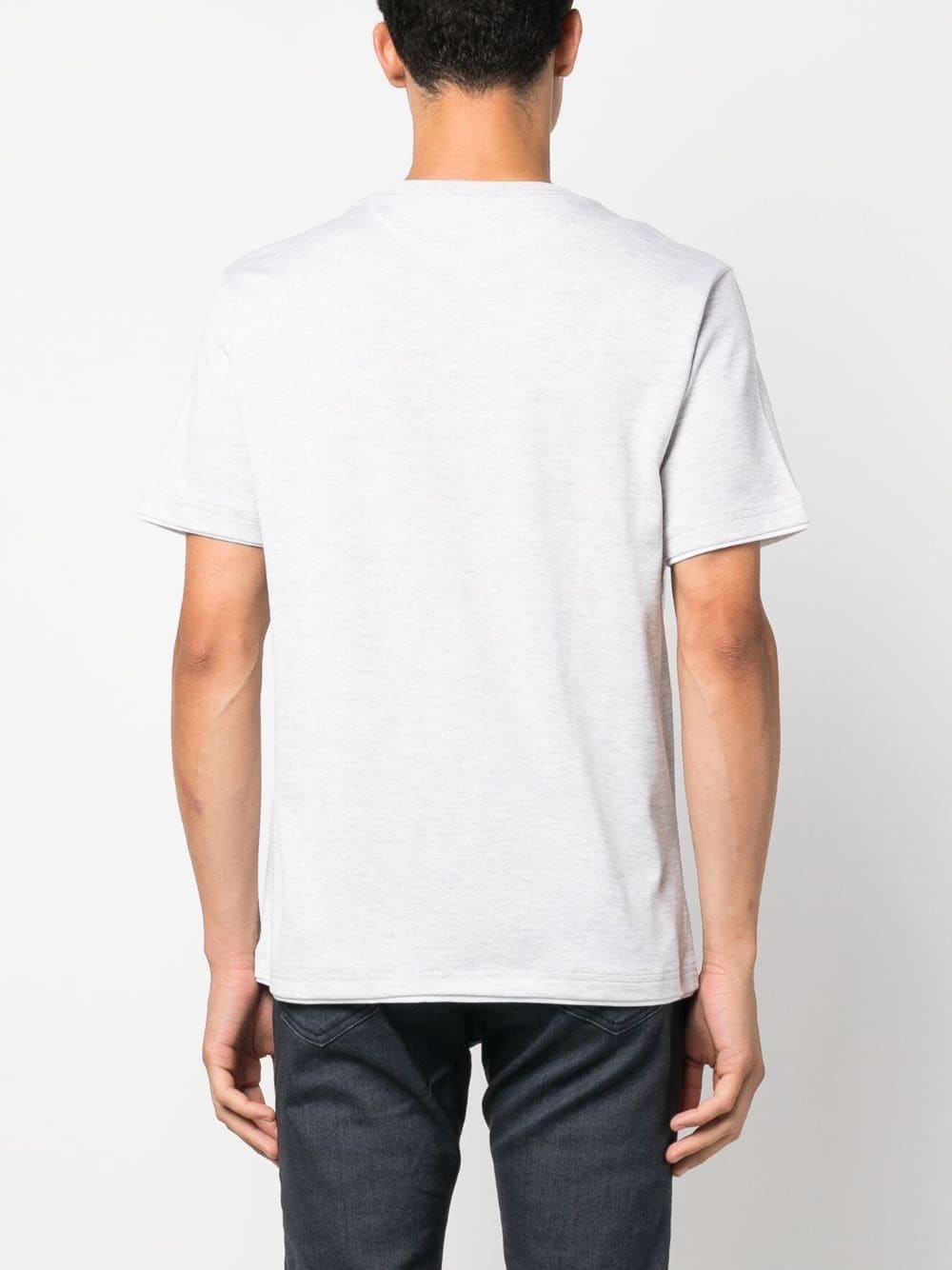 Eleventy Hem And Collar Contrast T-shirt In White