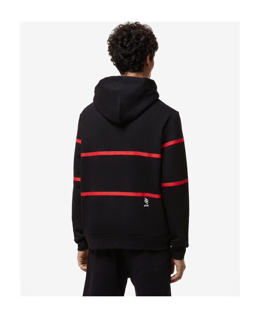 Gcds Stripe-print Zip-up Hoodie In Black