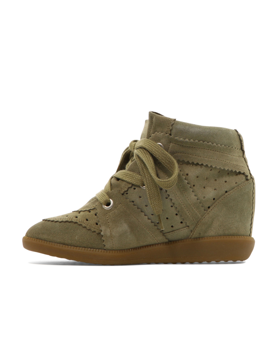 Isabel Marant Bobby Lace-up Wedge Sneakers In Green