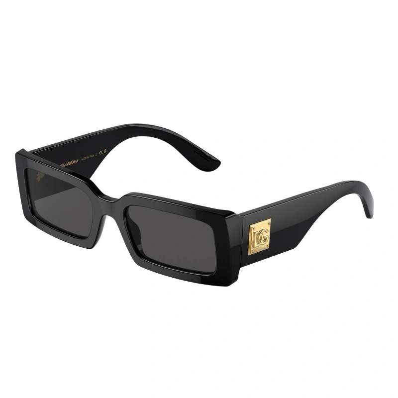 Dolce & Gabbana Rectangular Frame Sunglasses In Black