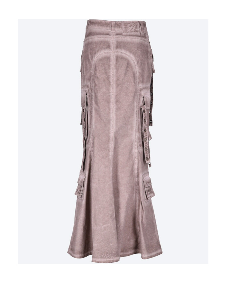 Blumarine Cargo Long Skirt In Nude