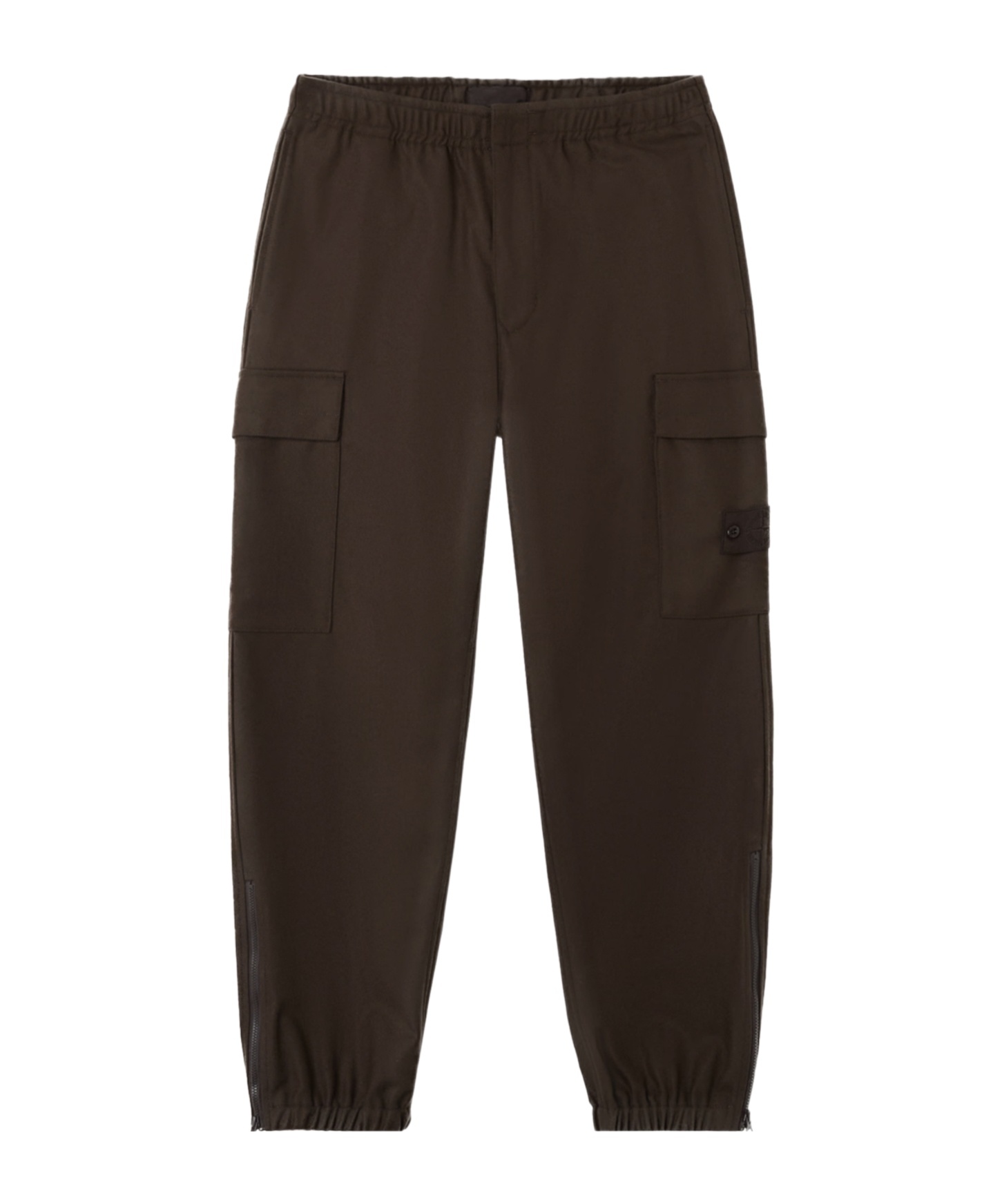 Stone Island Loose-fit Cargo Trousers With Elasticated Zipped Cuffs In Brown