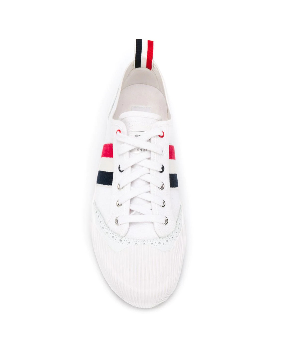 Thom Browne Canvas Brogue Sneakers In White