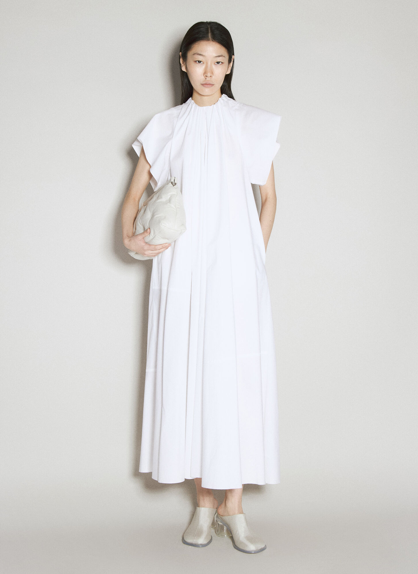 Shop Mm6 Maison Margiela Anatomic Transparent Heeled Slip-on Mules In White