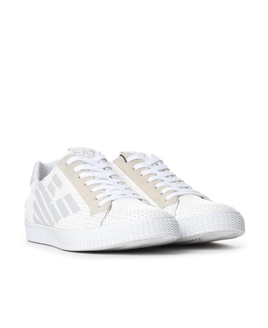 Ea7 Logo Details Casual Sports Shoes In White