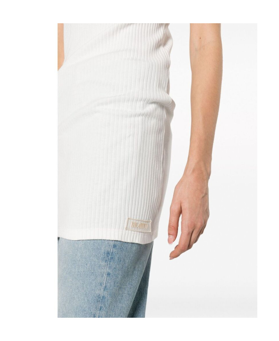 Shop Attico The Ribbed Tank Top In White