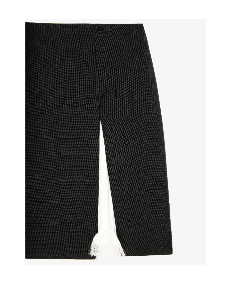 Givenchy Mini Skirt In Wool And Mohair With Contrasted Inserts In Black