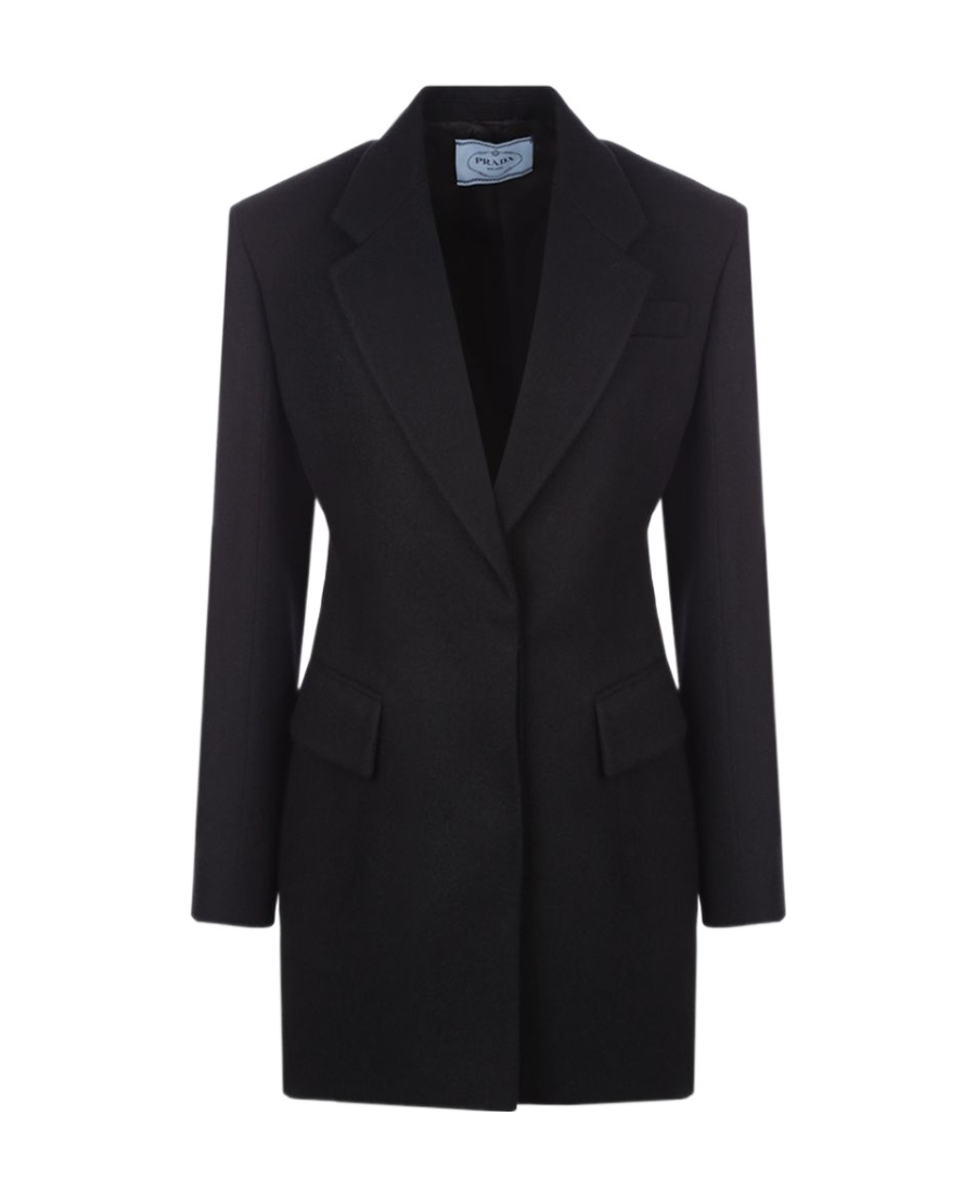 Prada Single-breasted Jacket In Black