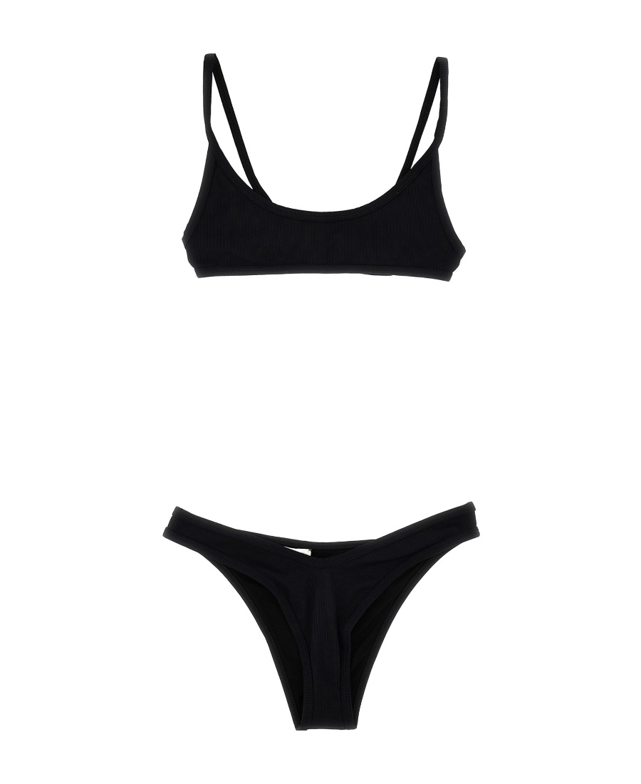 Attico The Tie Detailed Bikini Set In Black