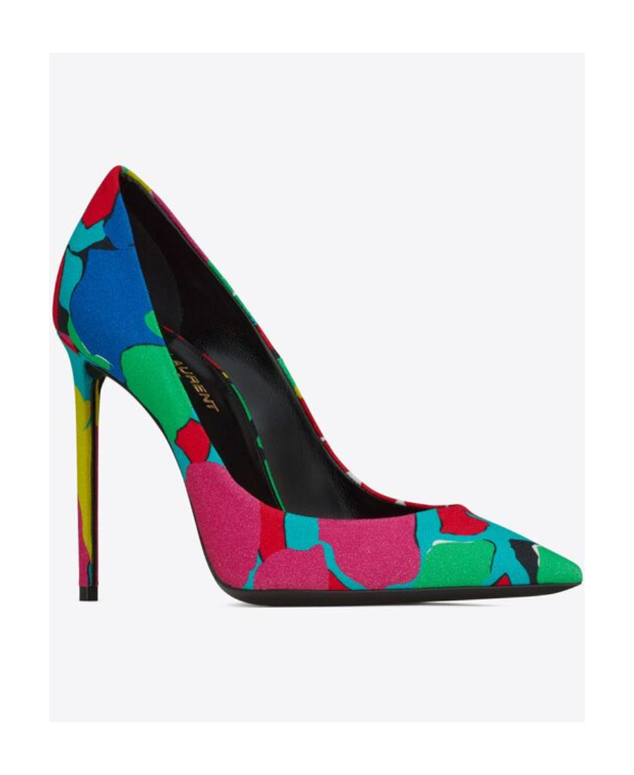 Saint Laurent Zoe 105mm Floral-print Pumps In Multicolor