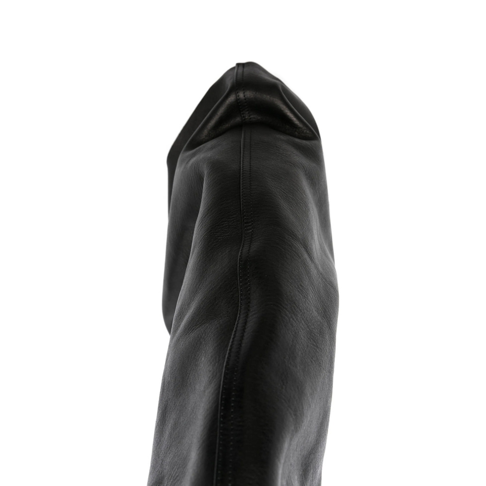 Rick Owens Cargo Fetish Sneaks Calf Leather Knee-high Boots In Black