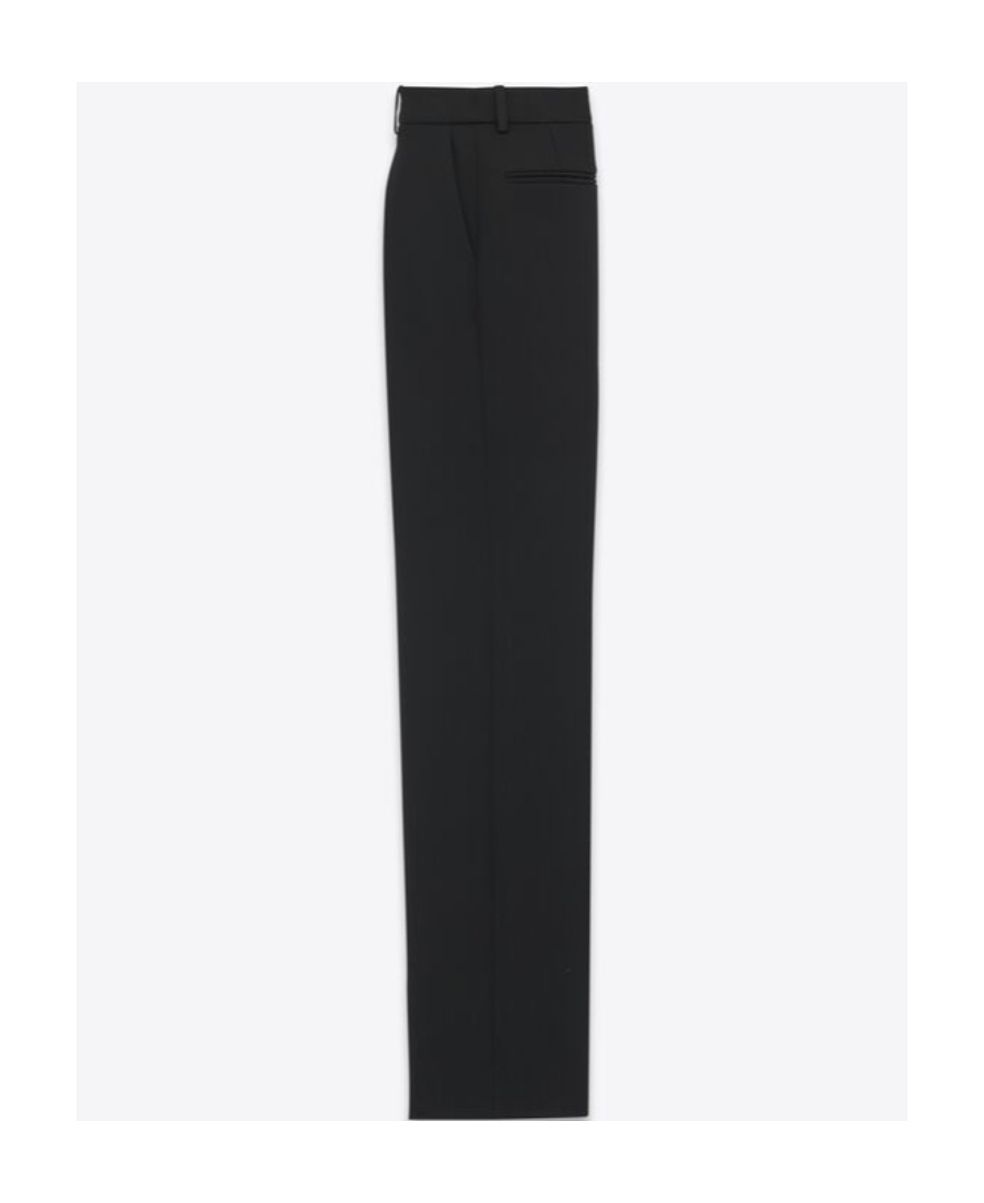 Saint Laurent Straight-leg Tailored Wool Trousers In Black
