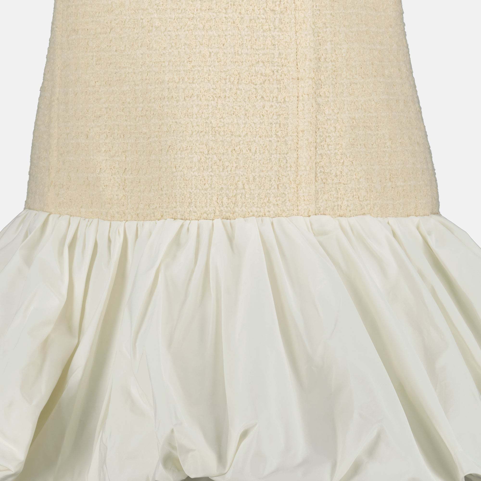 Patou Tweed And Faille Minidress In Neutral
