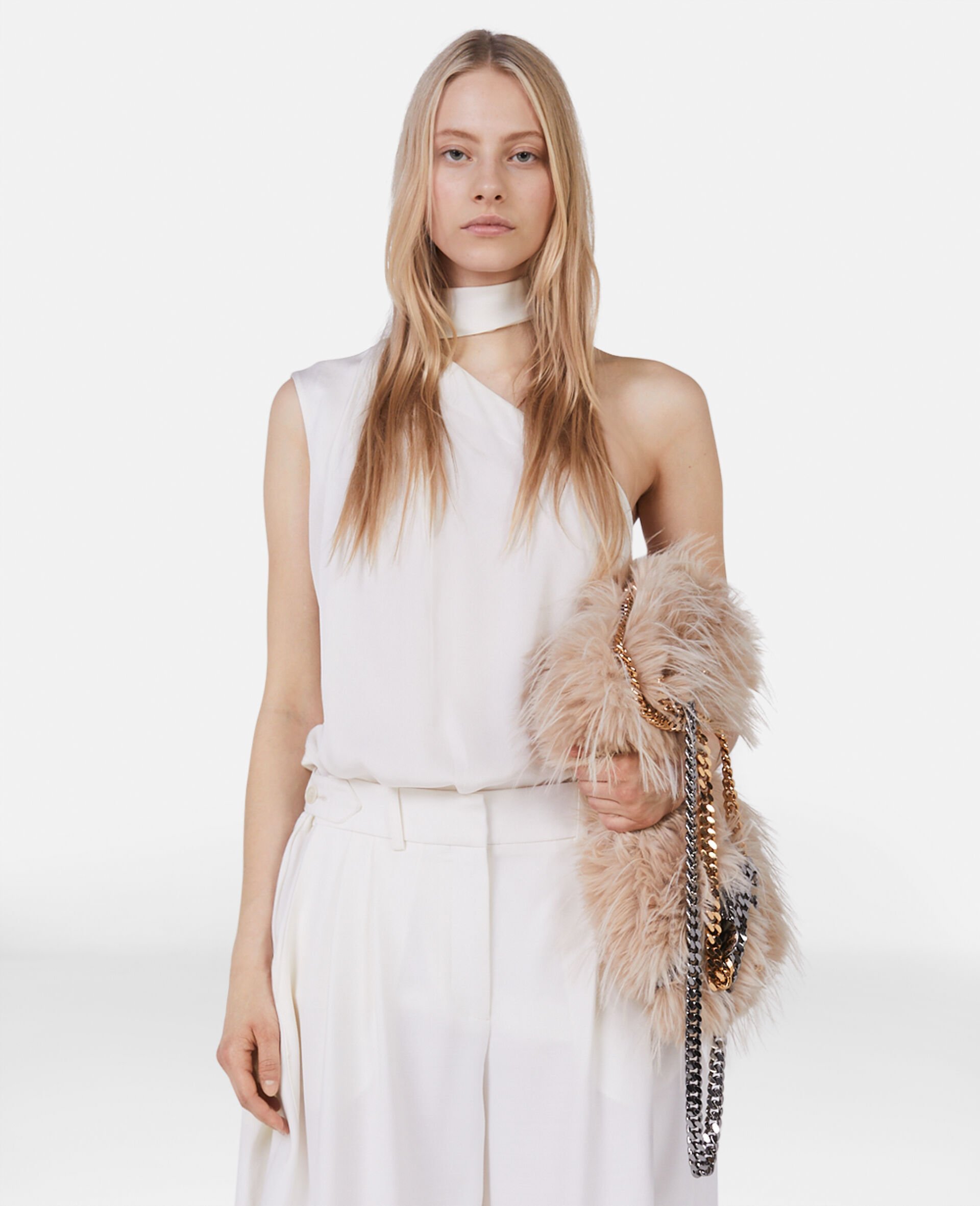 Shop Stella Mccartney One-shoulder Neck-strap Blouse In White