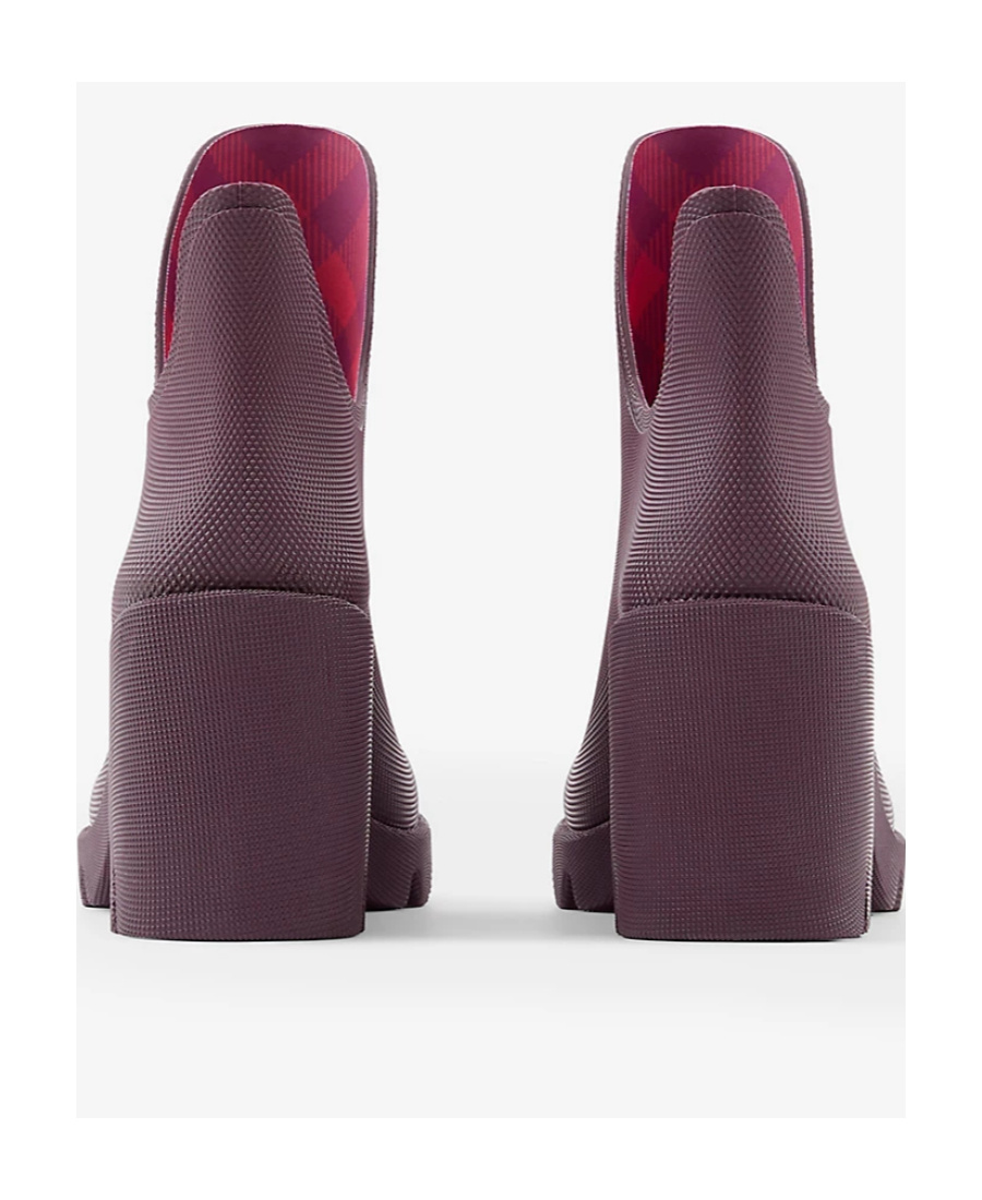 Burberry 70mm Round-toe Slip-on Boots In Purple