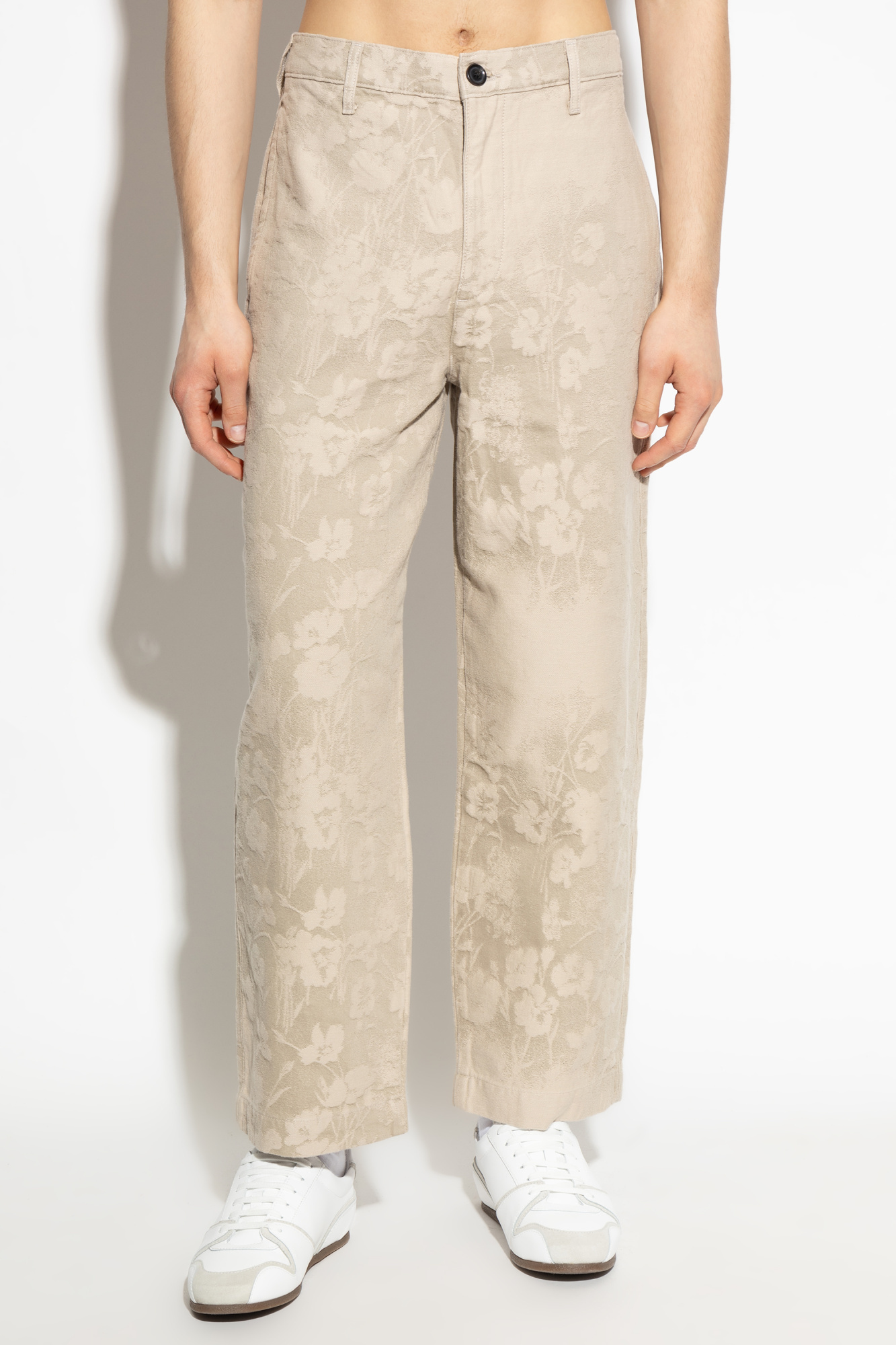 Shop Paul Smith Floral-print Trousers In Nude