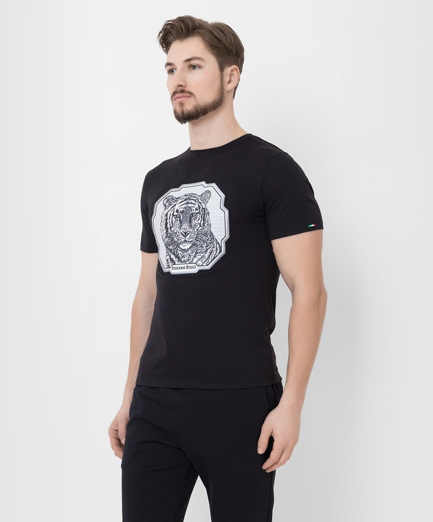 Stefano Ricci Logo Embroidery Detail Short-sleeved T-shirt In Black