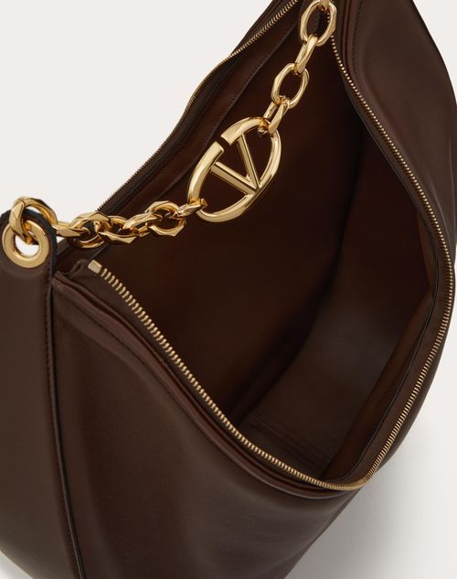 Valentino Maxi Vlogo Moon Shoulder Bag In Black