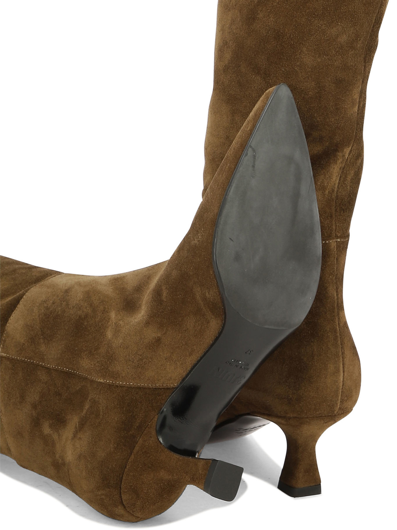 3juin Pointed Toe Suede Knee-high Boots In Green