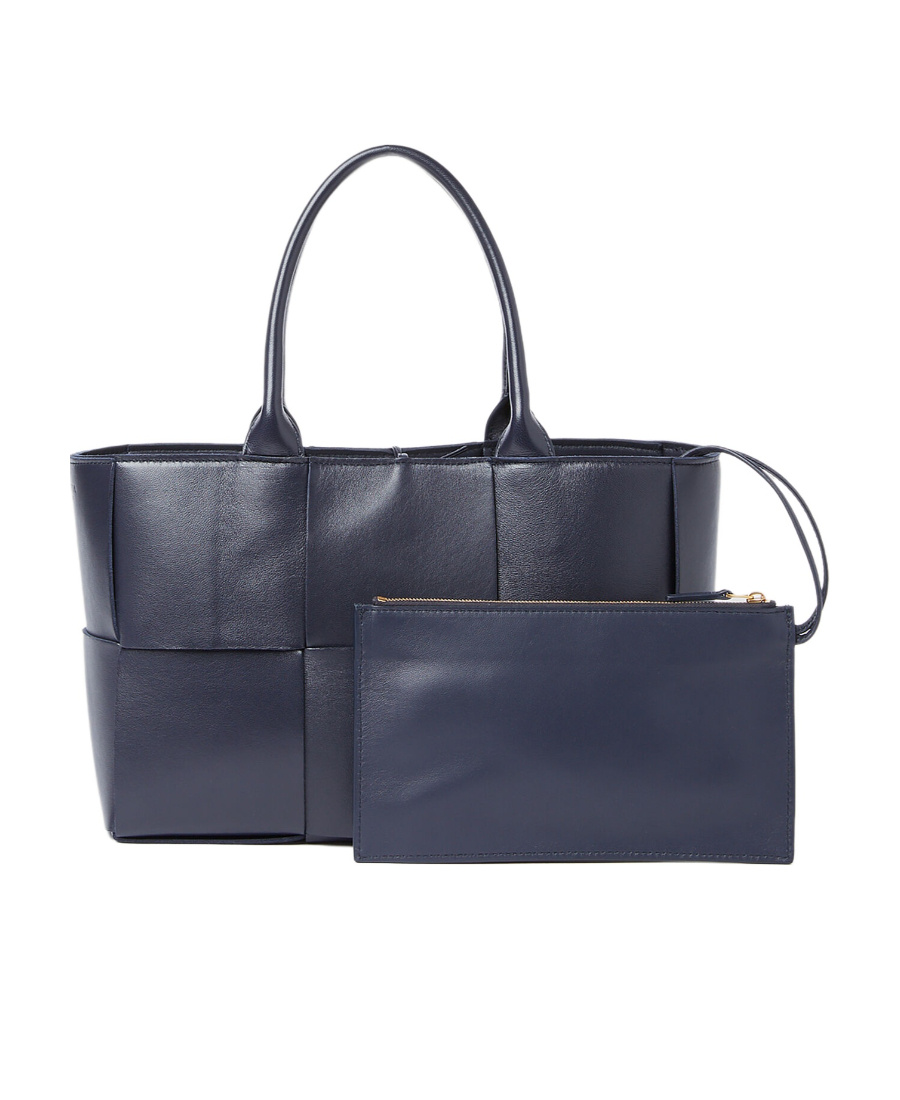 Bottega Veneta Arco Small Leather Shoulder Bag In Blue