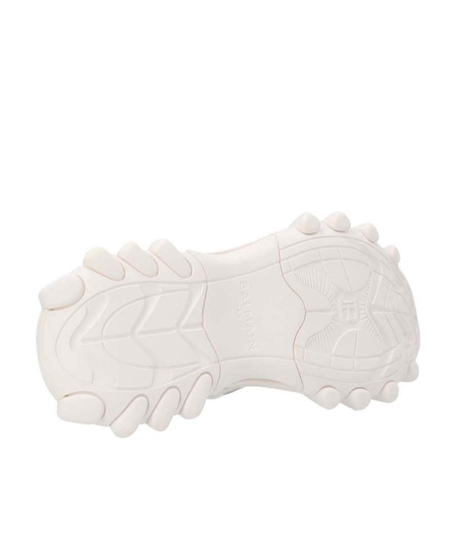 Balmain B-east Trainer In Leather, Suede And Mesh In White