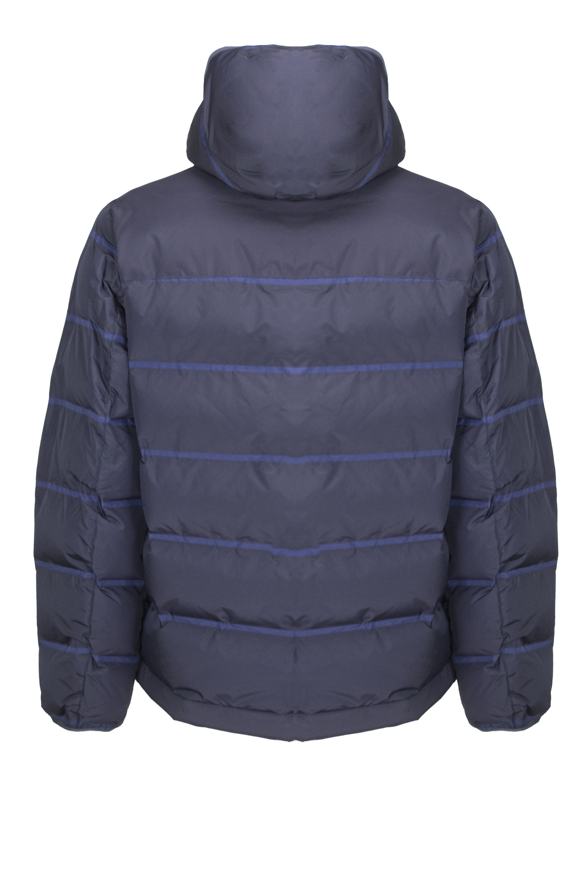 Zegna Striped Padded Jacket In Gray