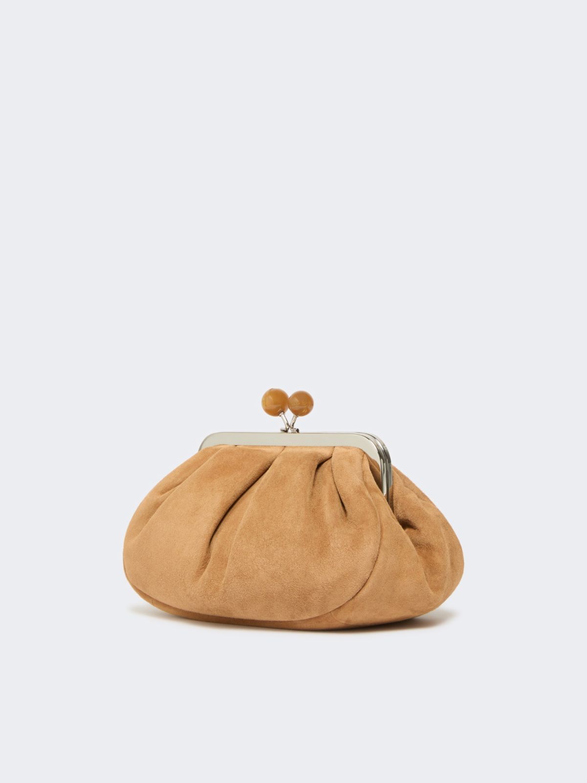 Weekend Max Mara Small Suede Pasticcino Bag In Brown