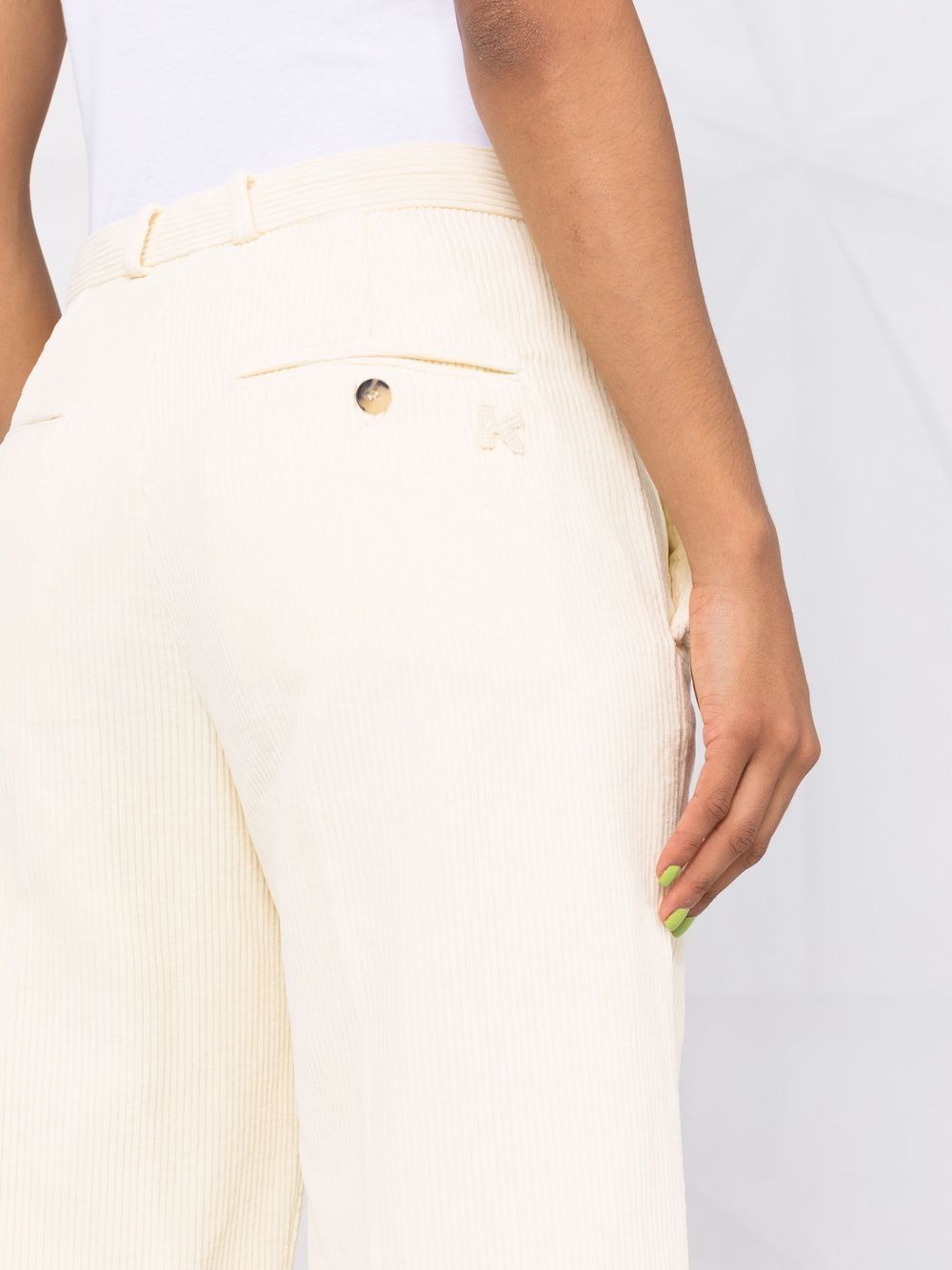 Kenzo Flared Cropped Pants In White