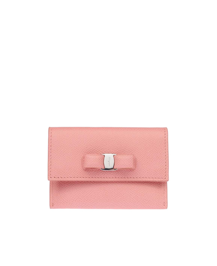 Ferragamo Bow Detail Design Flip Wallet In Pink