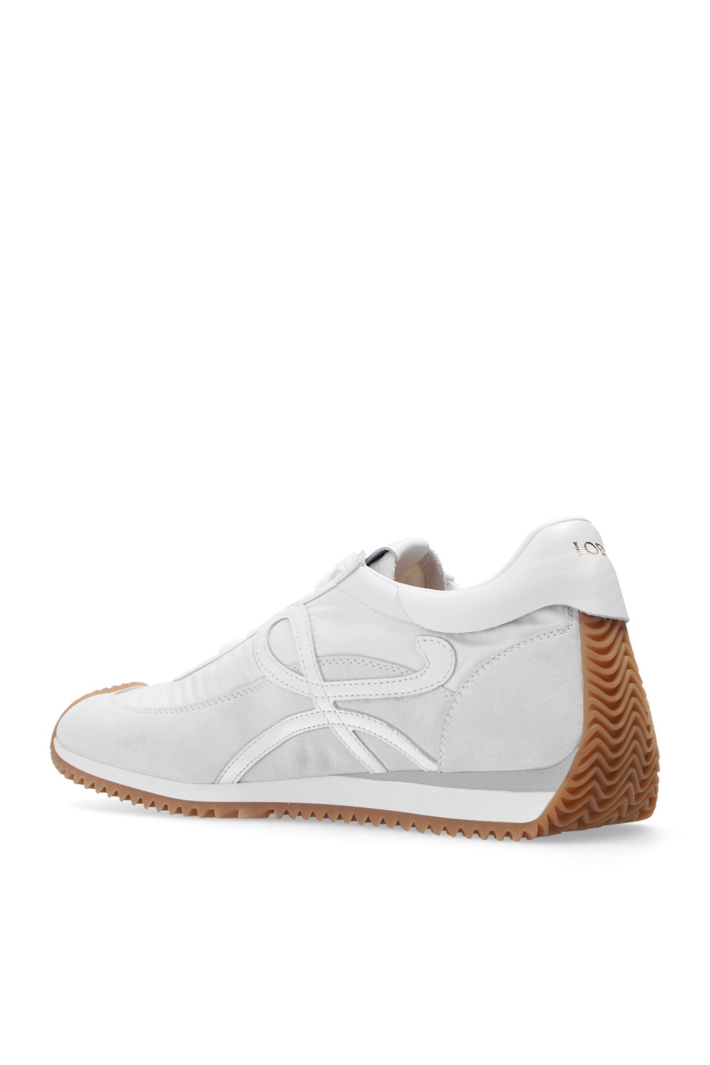 Loewe Suede & Tech Flow Runner Low Sneakers In White