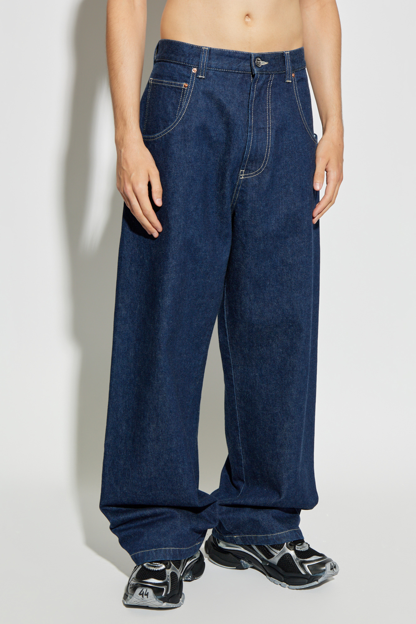 Vetements Belt Loop Denim Trousers In Blue