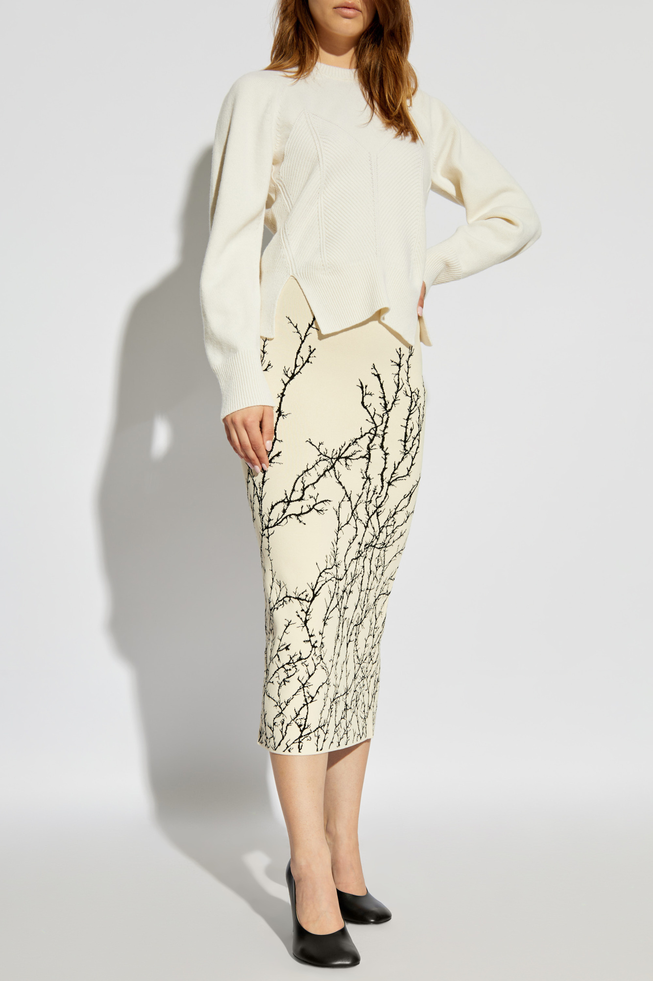 Alexander Mcqueen Chevron Corset Pullover Clothing In White