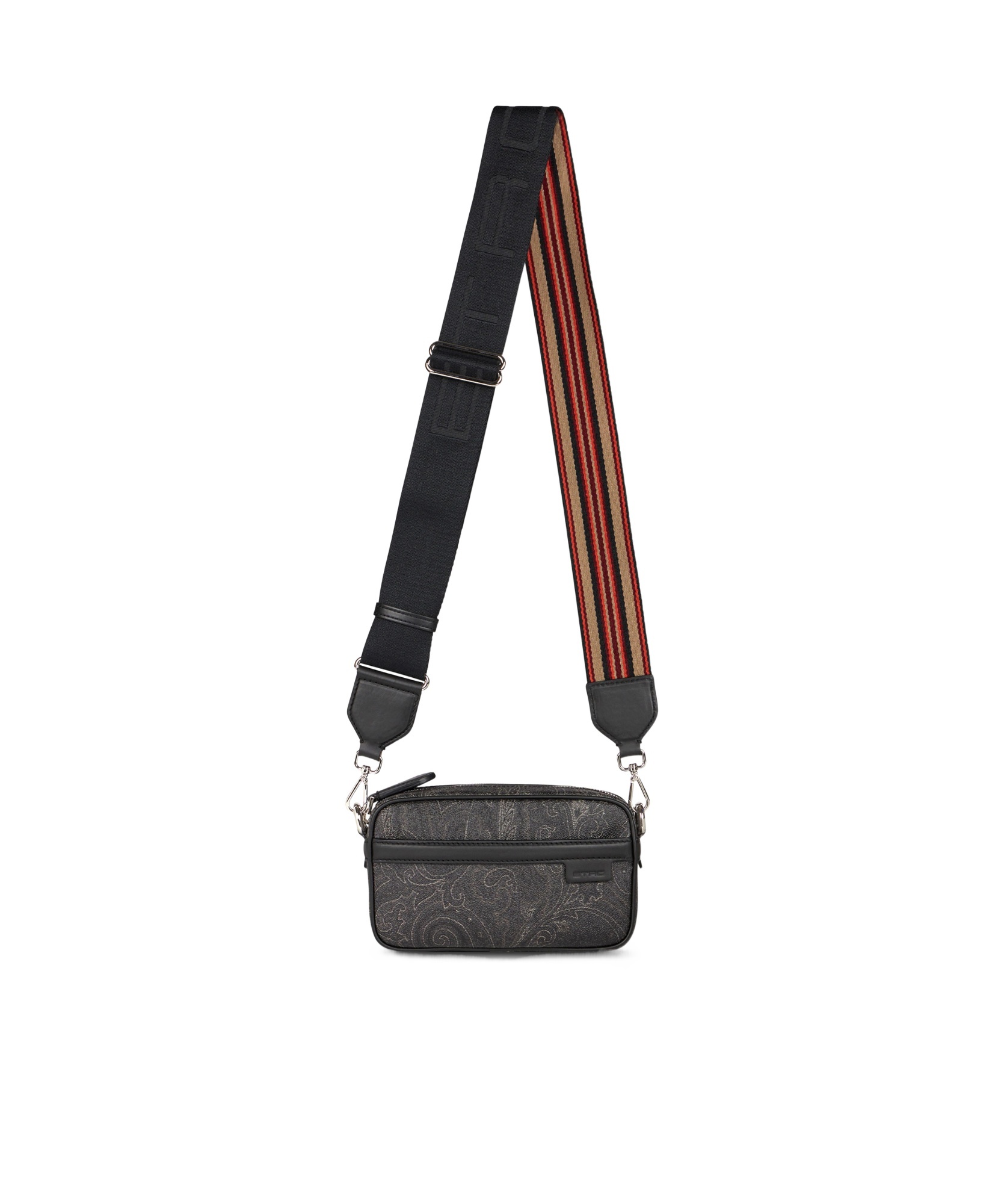 Etro Paisley Camera Case With Shoulder Strap In Black