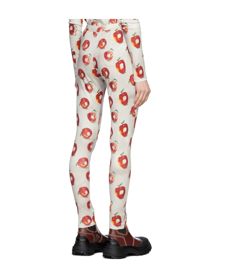 Undercover Apple-print Cotton Leggings In White